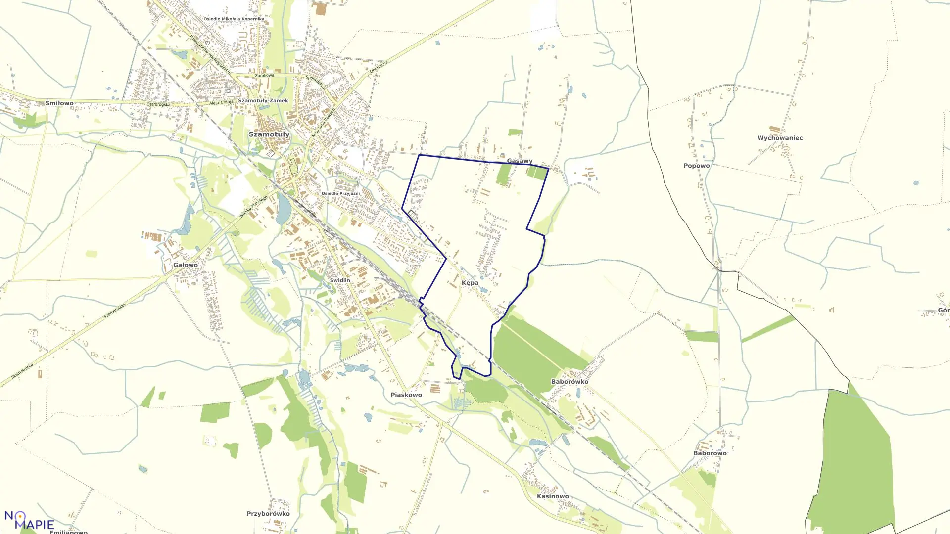 Mapa obrębu KĘPA w gminie Szamotuły