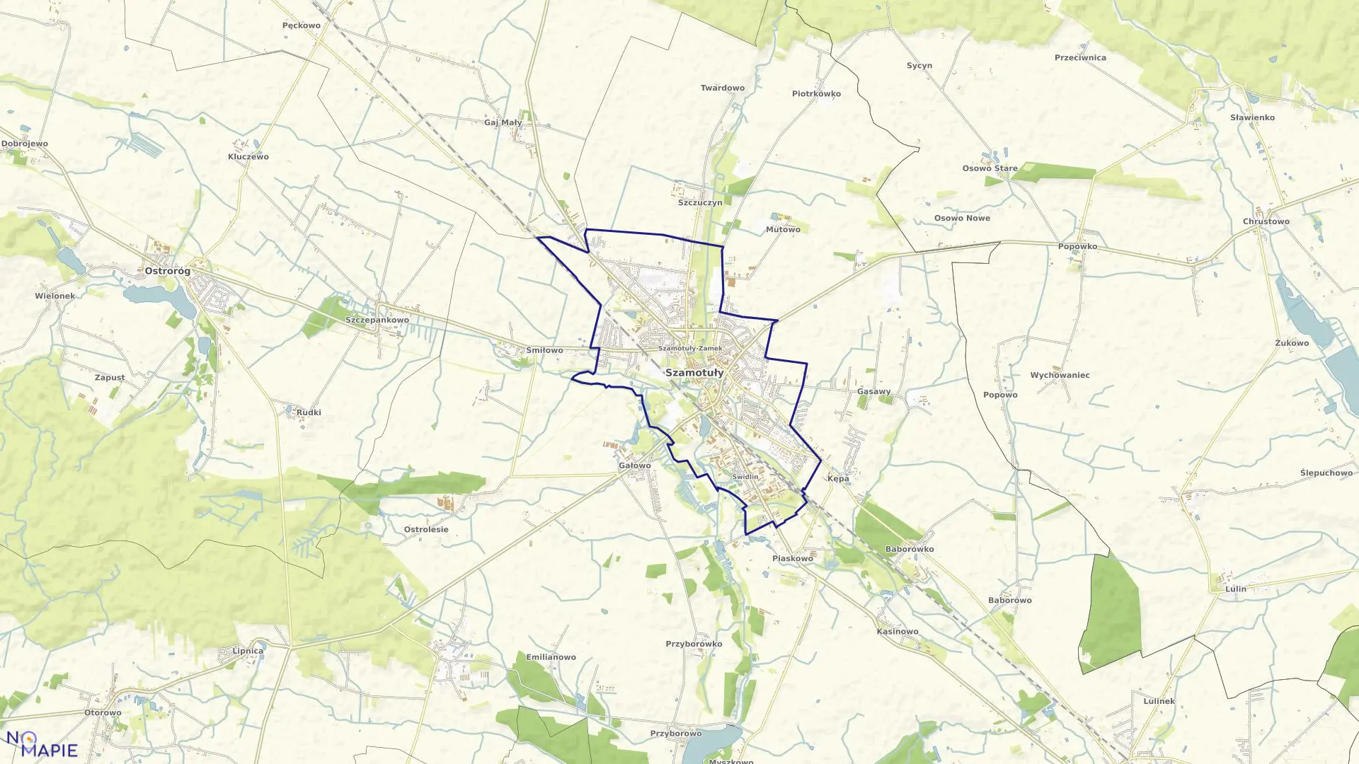 Mapa obrębu SZAMOTUŁY w gminie Szamotuły
